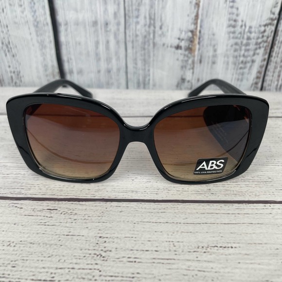 ABS Allen B. Schwartz (Platinum) Large Oversized Black Fashion Sunglasses (NWT) - Picture 3 of 4